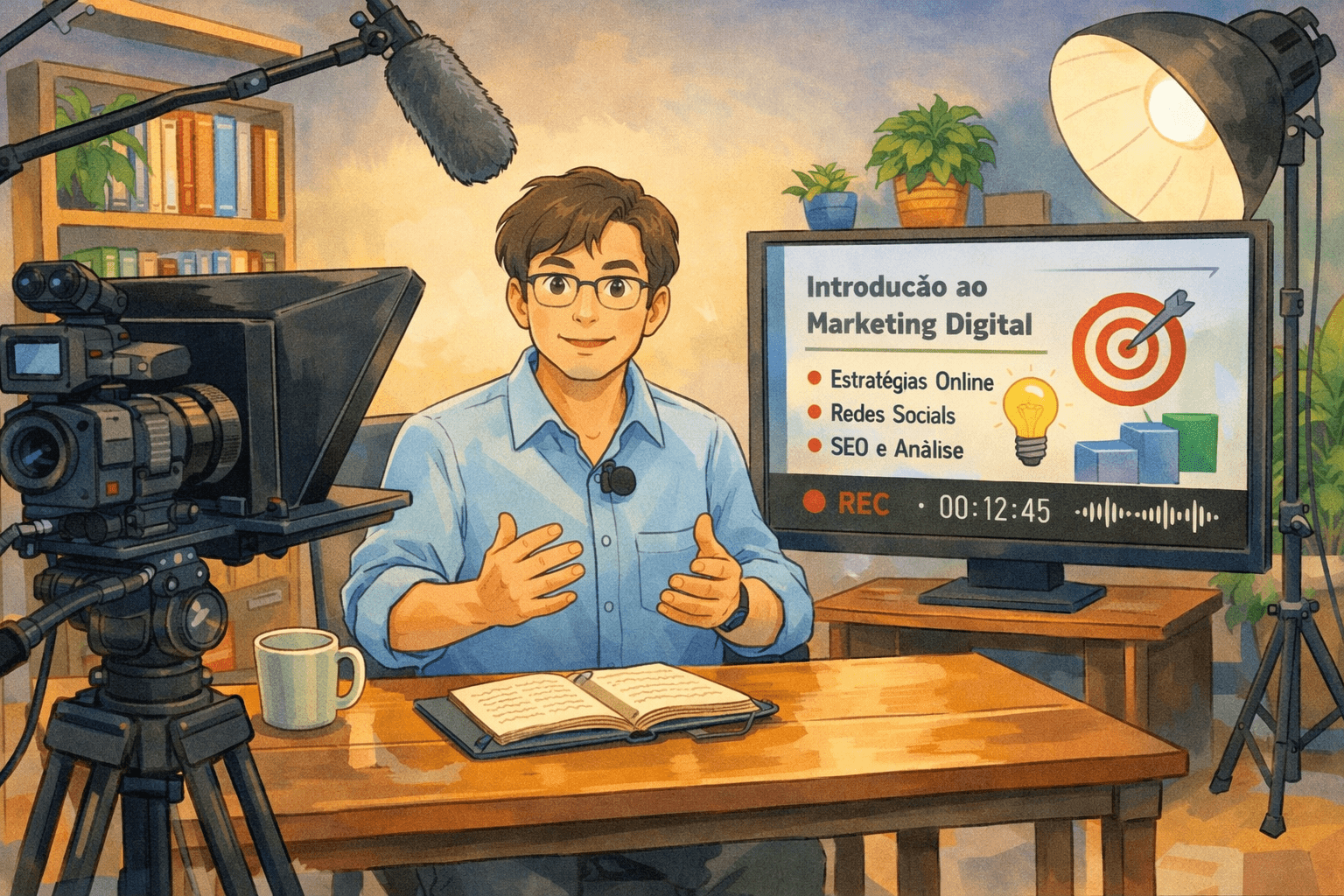 Estúdio audiovisual em Curitiba para gravação de cursos online