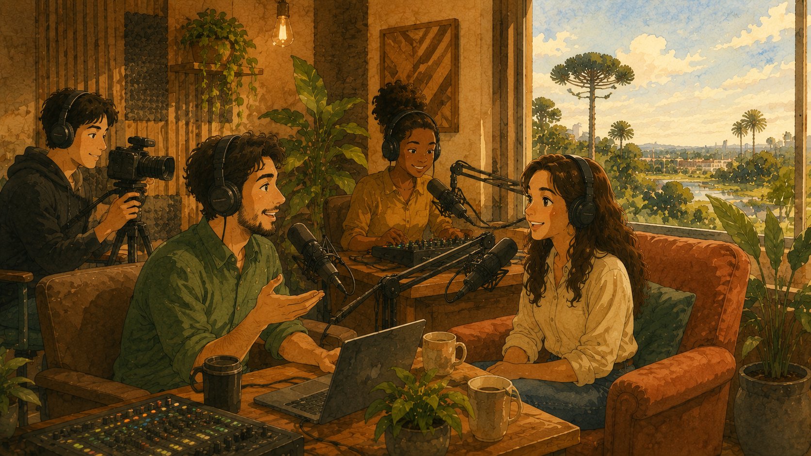 estúdio de podcast São José dos Pinhais em Curitiba - Produtora OGS